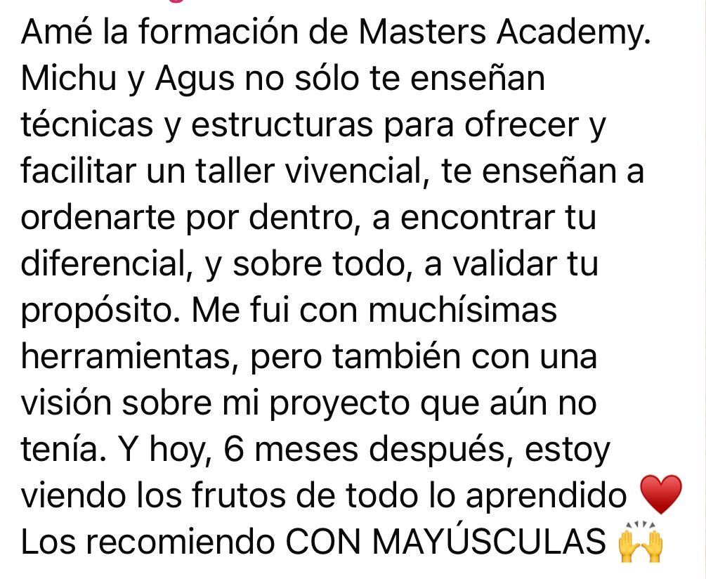 Captura de testimonio de una participante 4